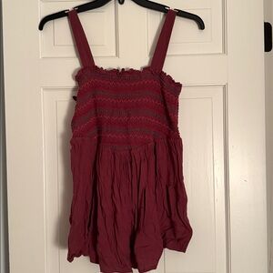 Torrid Burgundy Smocked Top